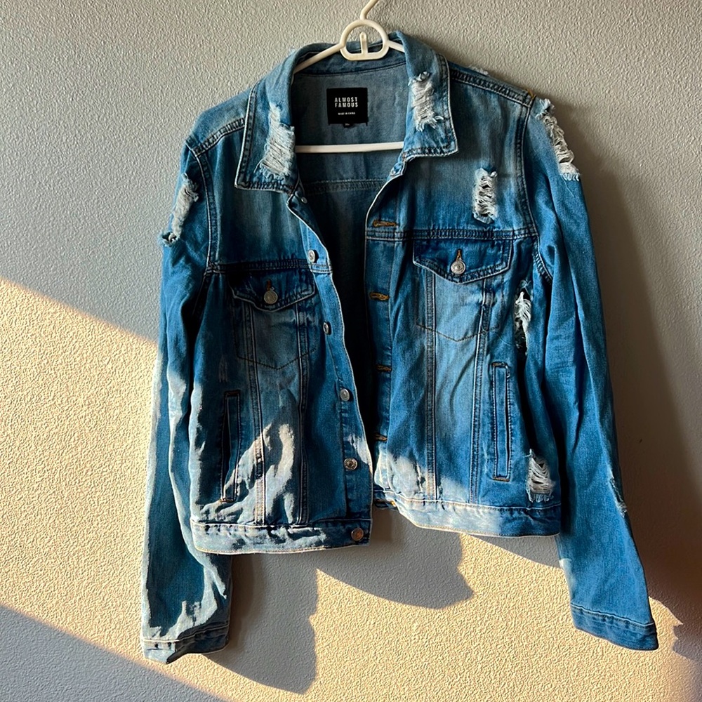 Ripped jean jacket